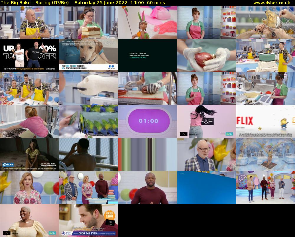 The Big Bake - Spring (ITVBe) Saturday 25 June 2022 14:00 - 15:00