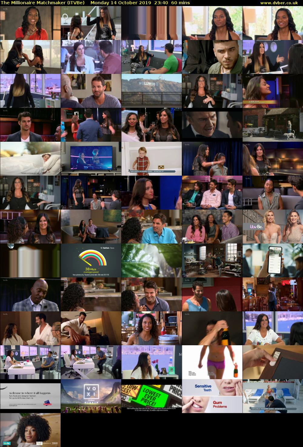 The Millionaire Matchmaker (ITVBe) Monday 14 October 2019 23:40 - 00:40