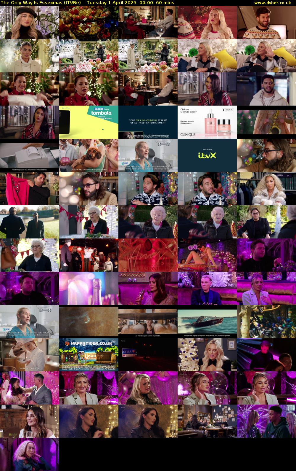 The Only Way is Essexmas (ITVBe) Tuesday 1 April 2025 00:00 - 01:00