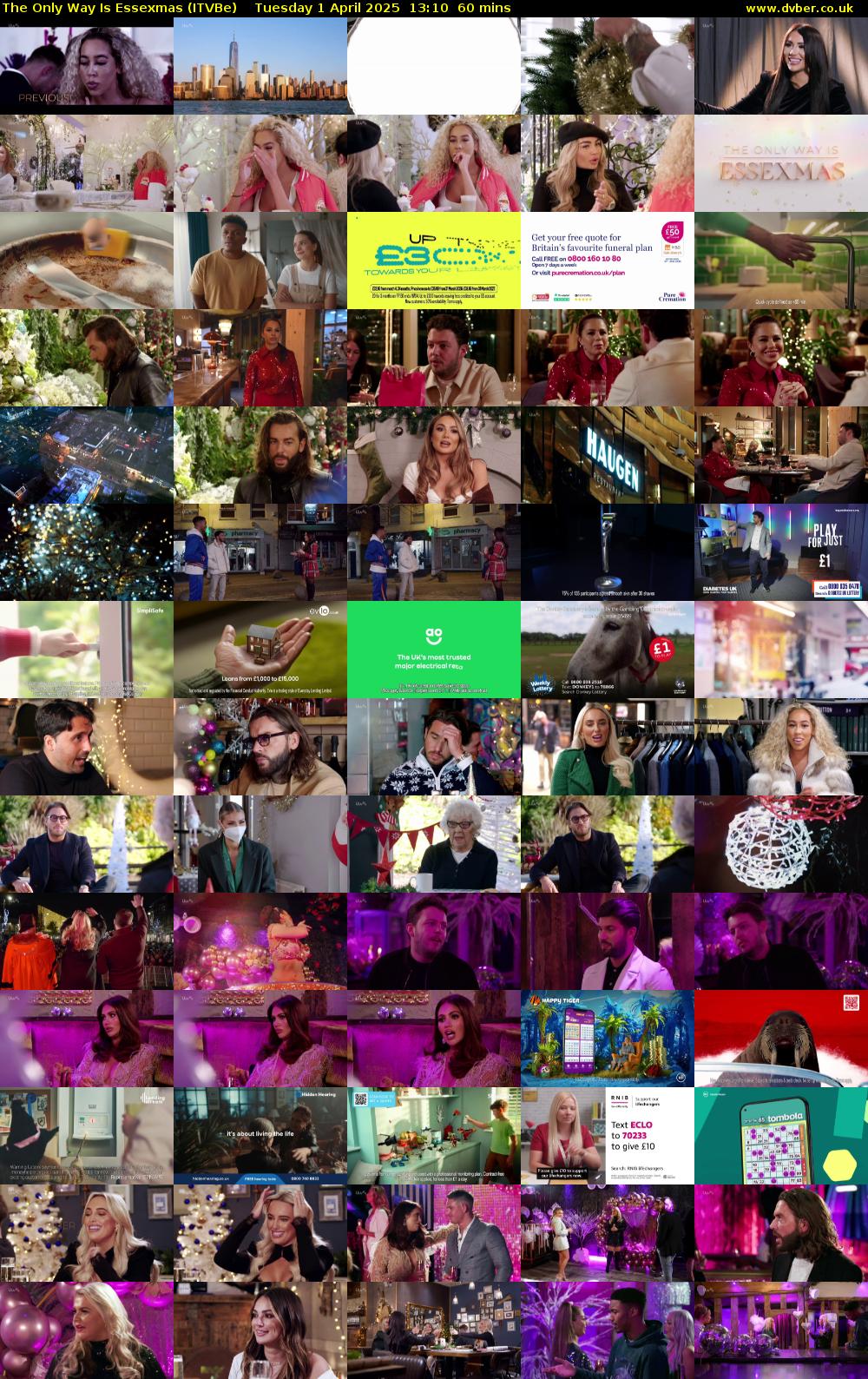 The Only Way is Essexmas (ITVBe) Tuesday 1 April 2025 13:10 - 14:10
