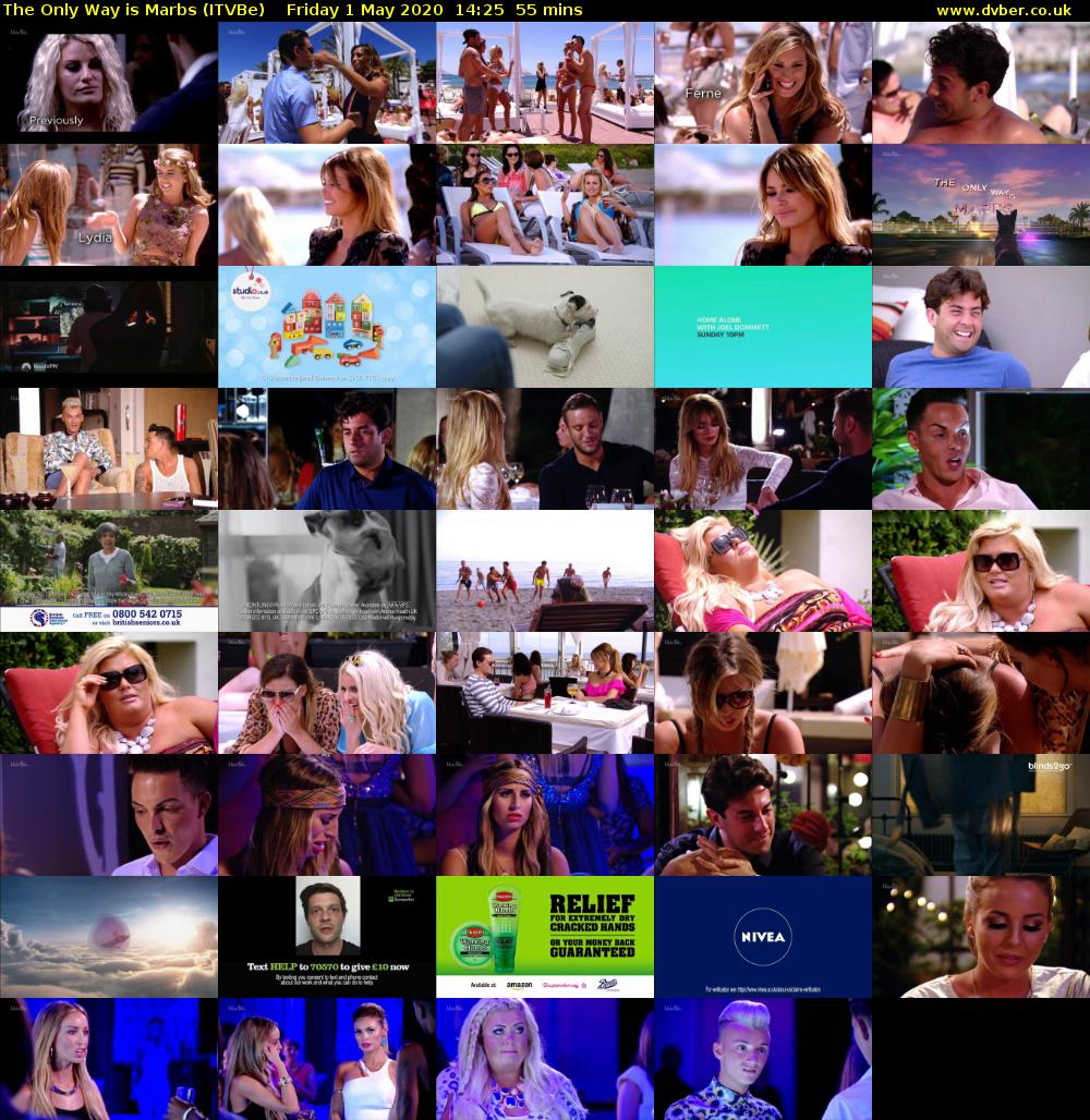 The Only Way is Marbs (ITVBe) Friday 1 May 2020 14:25 - 15:20