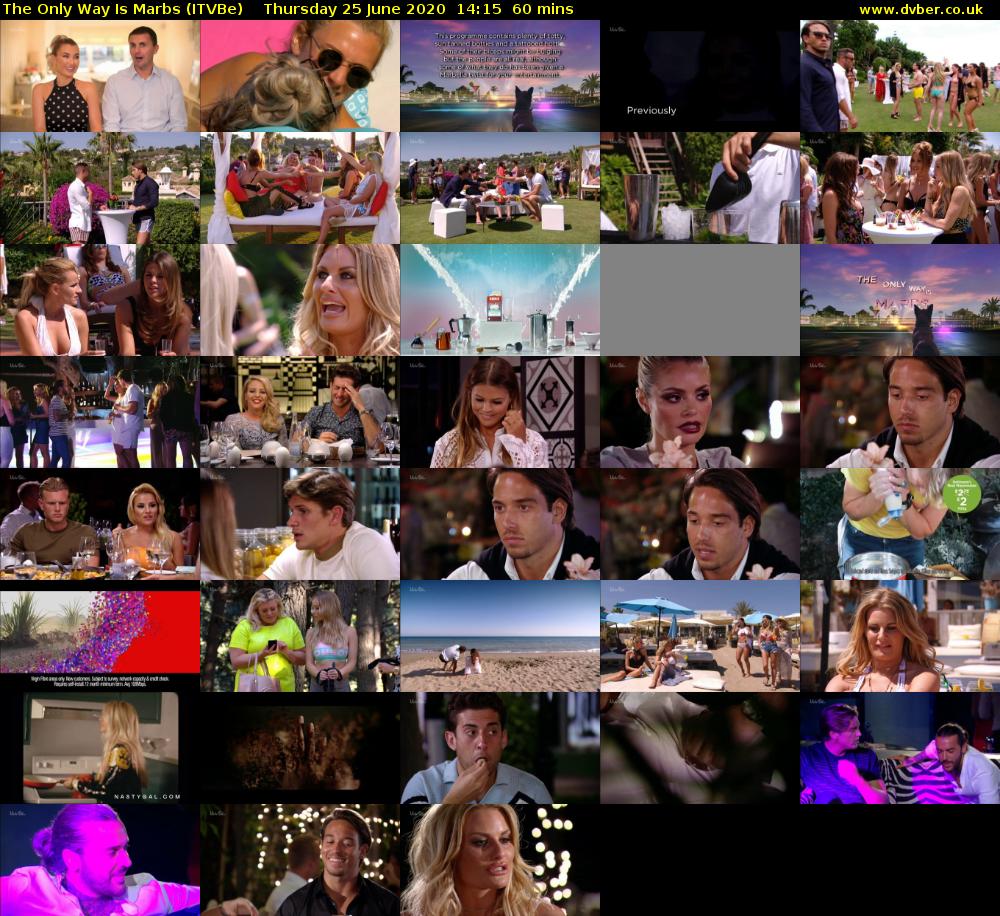 The Only Way is Marbs (ITVBe) Thursday 25 June 2020 14:15 - 15:15