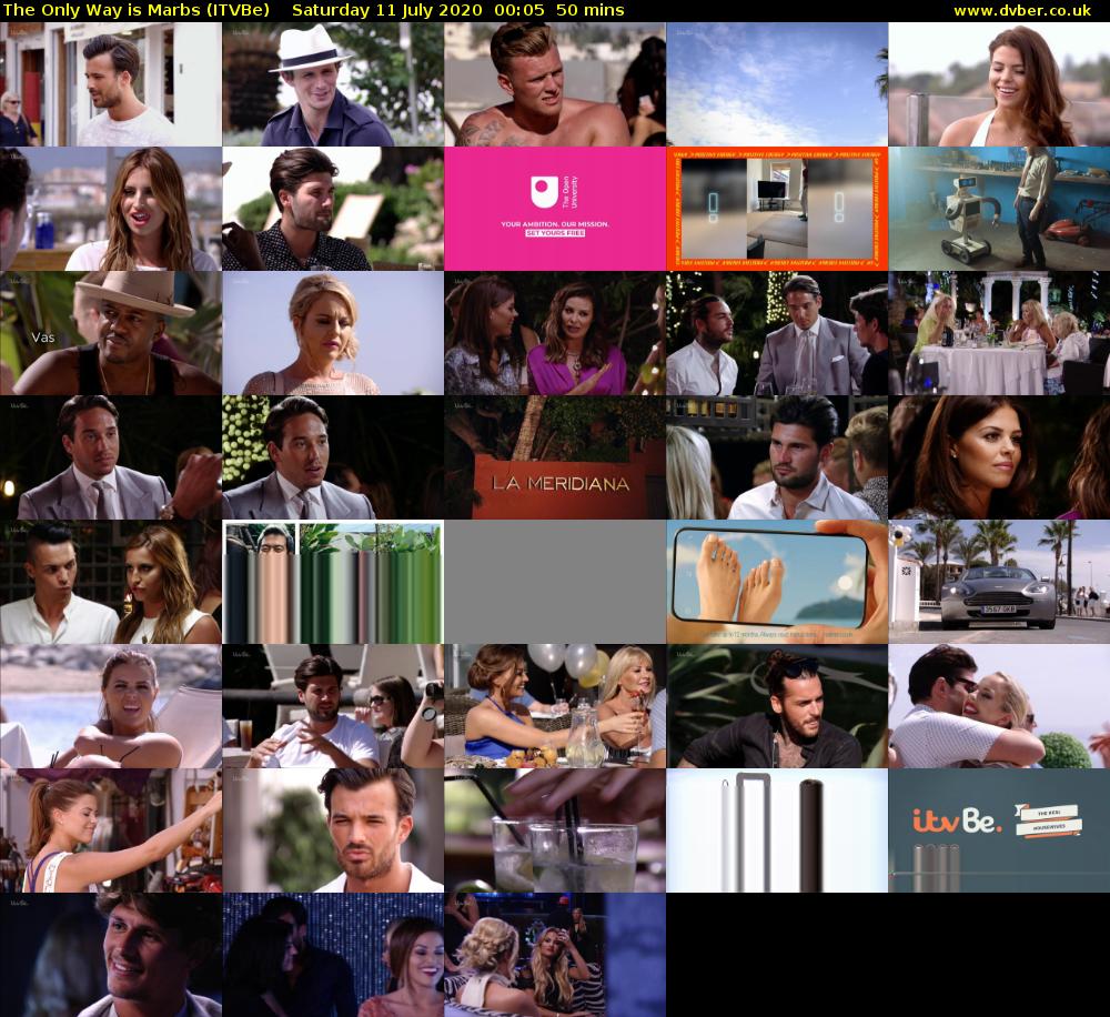 The Only Way is Marbs (ITVBe) Saturday 11 July 2020 00:05 - 00:55
