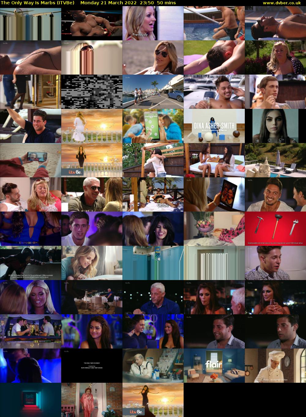 The Only Way is Marbs (ITVBe) Monday 21 March 2022 23:50 - 00:40