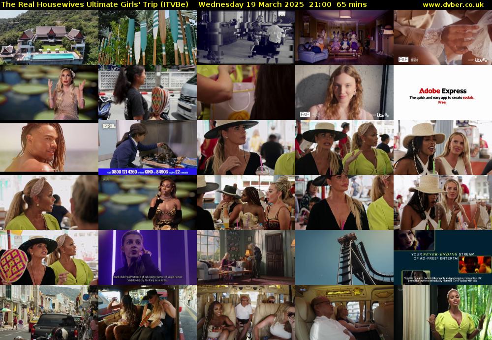 The Real Housewives Ultimate Girls' Trip (ITVBe) Wednesday 19 March 2025 21:00 - 22:05