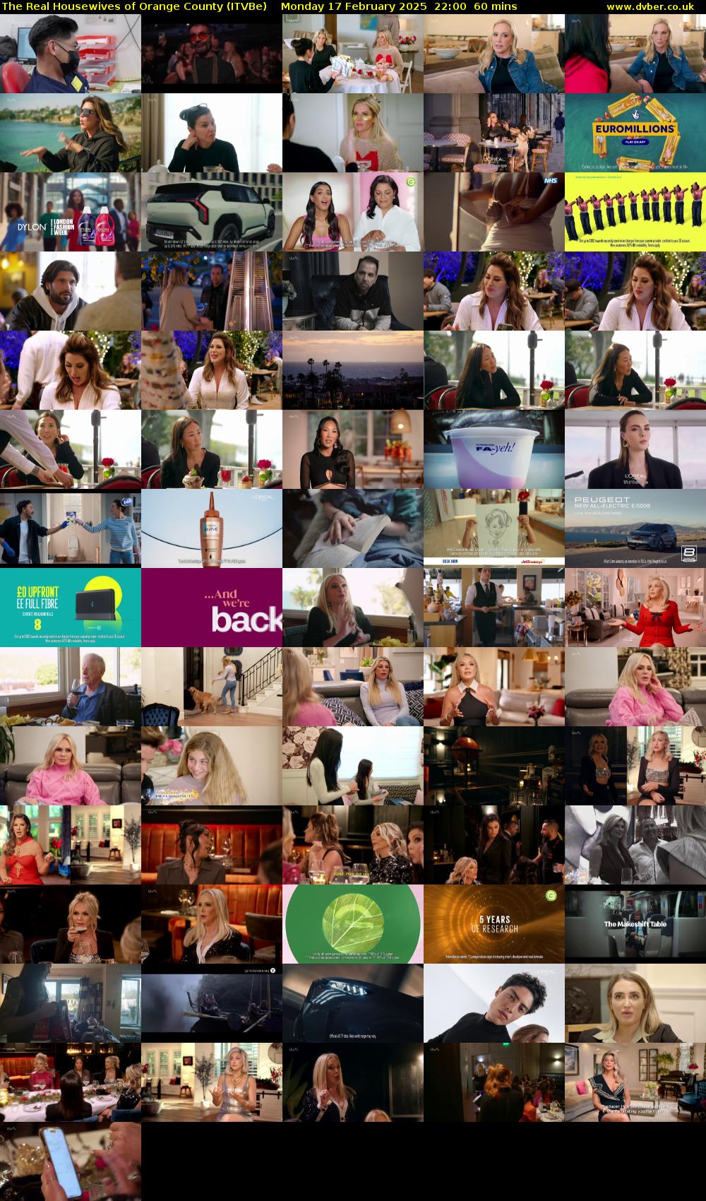 The Real Housewives of Orange County (ITVBe) Monday 17 February 2025 22:00 - 23:00