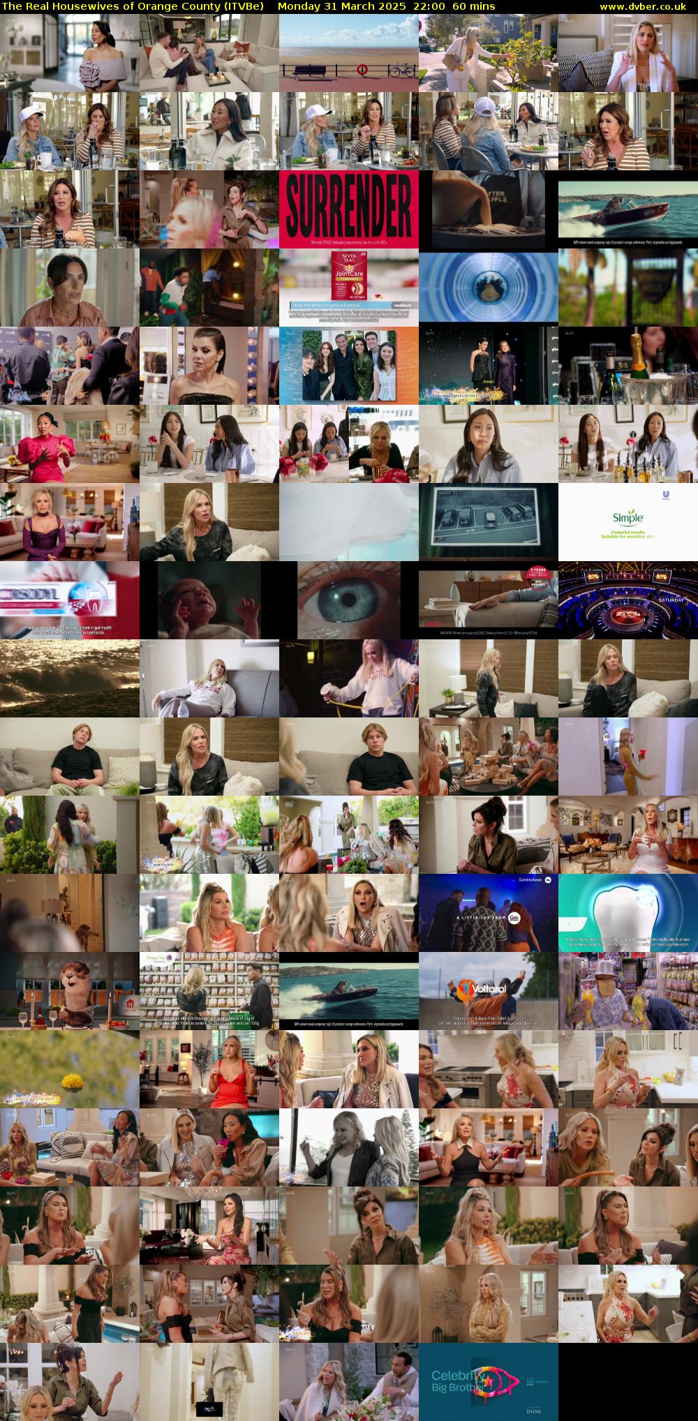 The Real Housewives of Orange County (ITVBe) Monday 31 March 2025 22:00 - 23:00