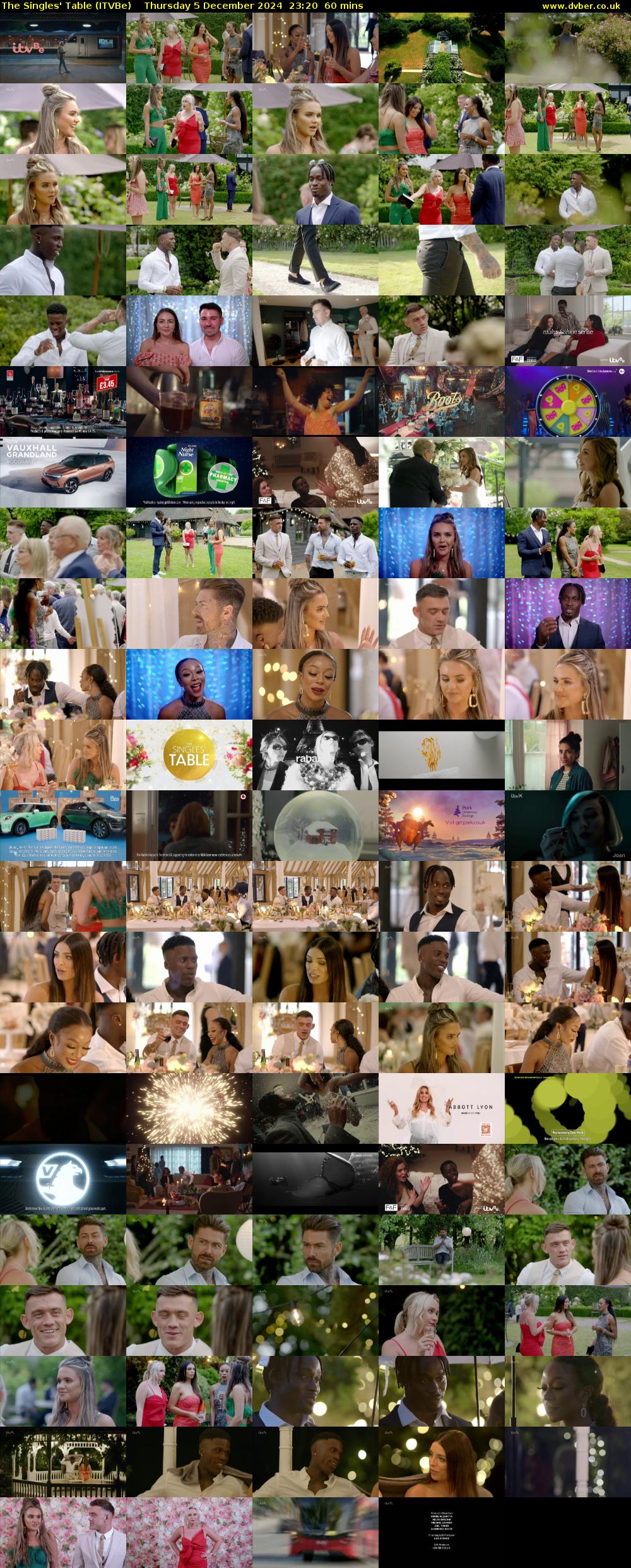 The Singles' Table (ITVBe) Thursday 5 December 2024 23:20 - 00:20