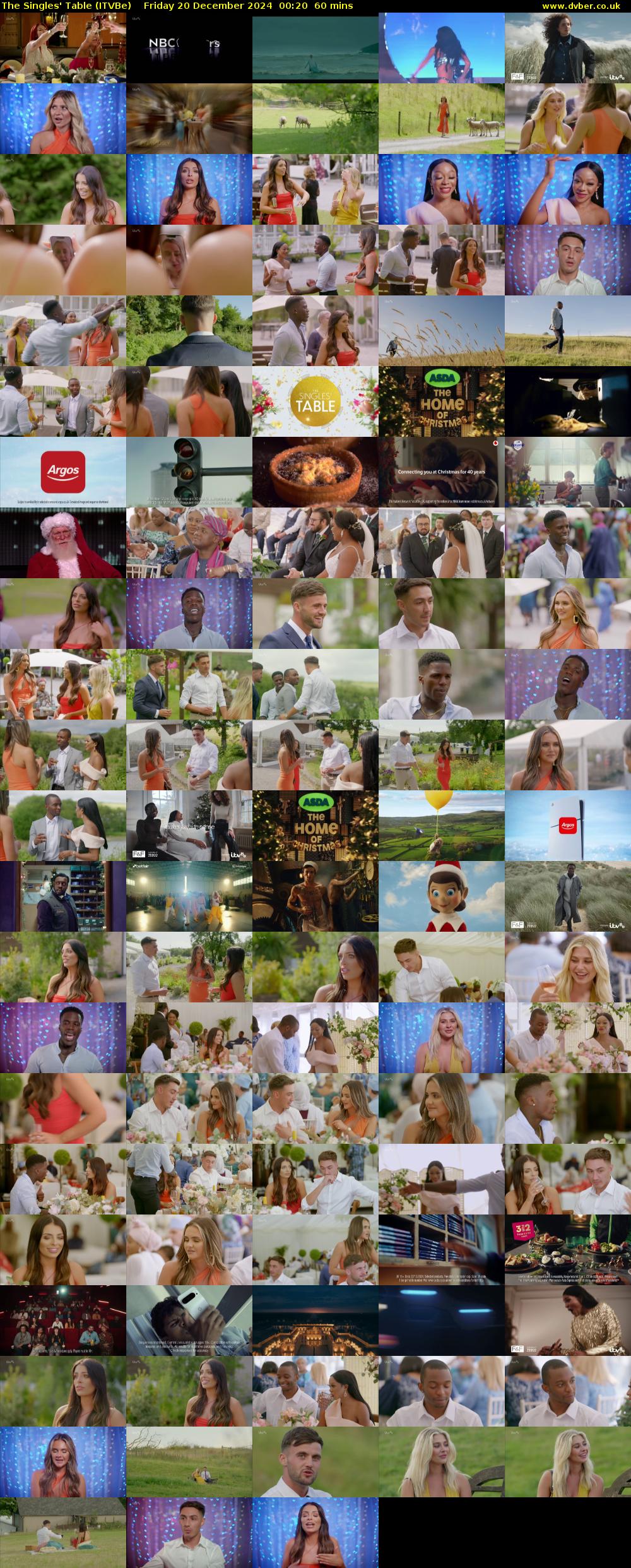 The Singles' Table (ITVBe) Friday 20 December 2024 00:20 - 01:20