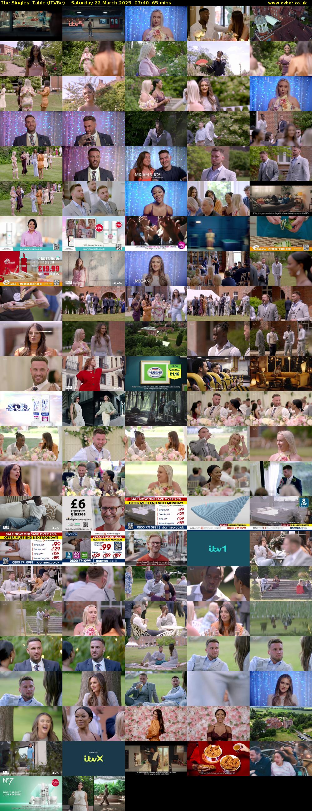 The Singles' Table (ITVBe) Saturday 22 March 2025 07:40 - 08:45