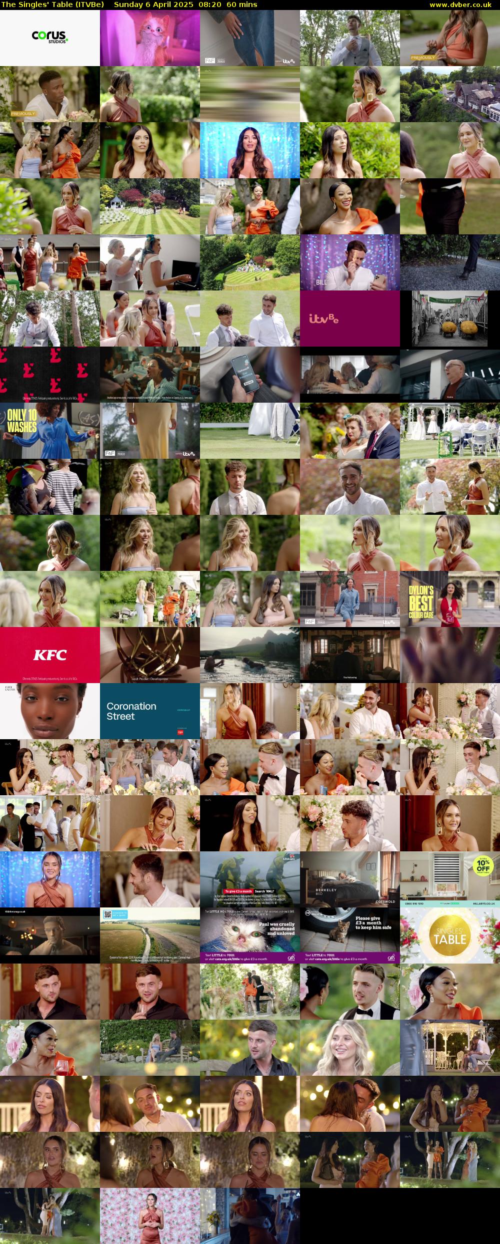 The Singles' Table (ITVBe) Sunday 6 April 2025 08:20 - 09:20