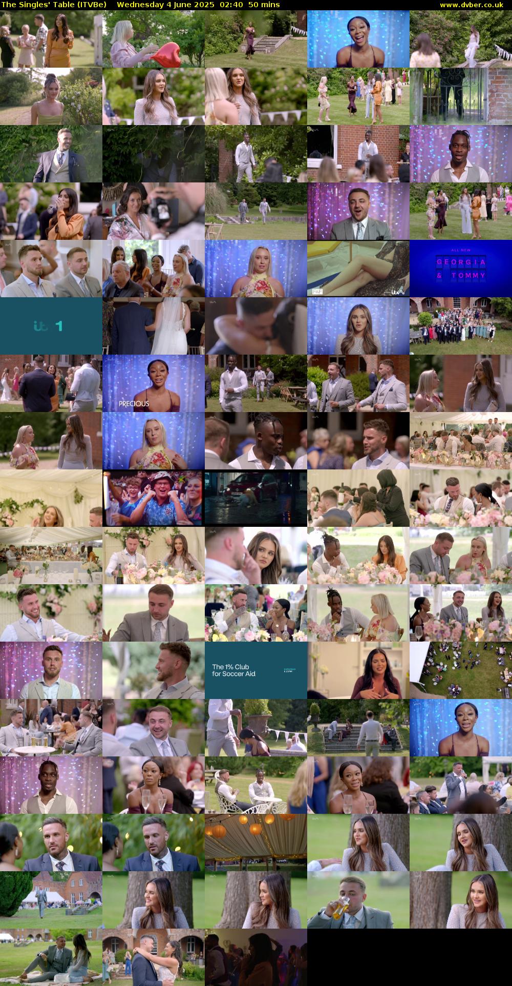 The Singles' Table (ITVBe) Wednesday 4 June 2025 02:40 - 03:30
