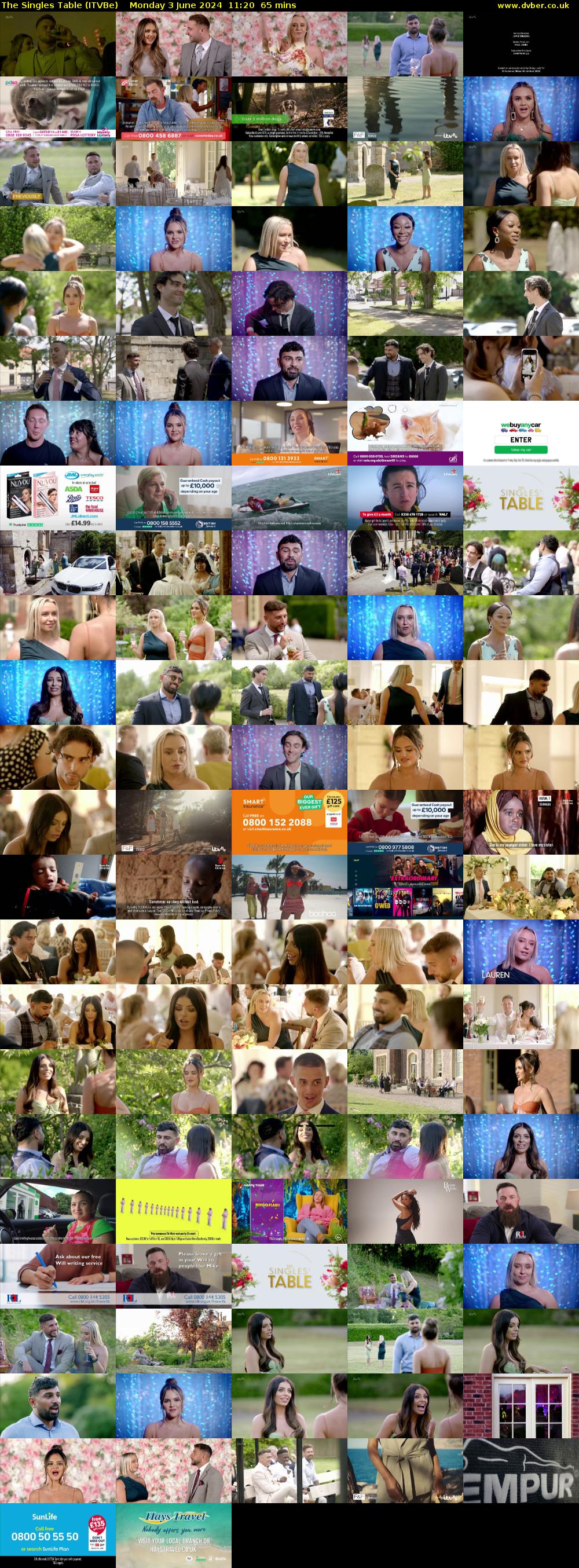The Singles Table (ITVBe) Monday 3 June 2024 11:20 - 12:25