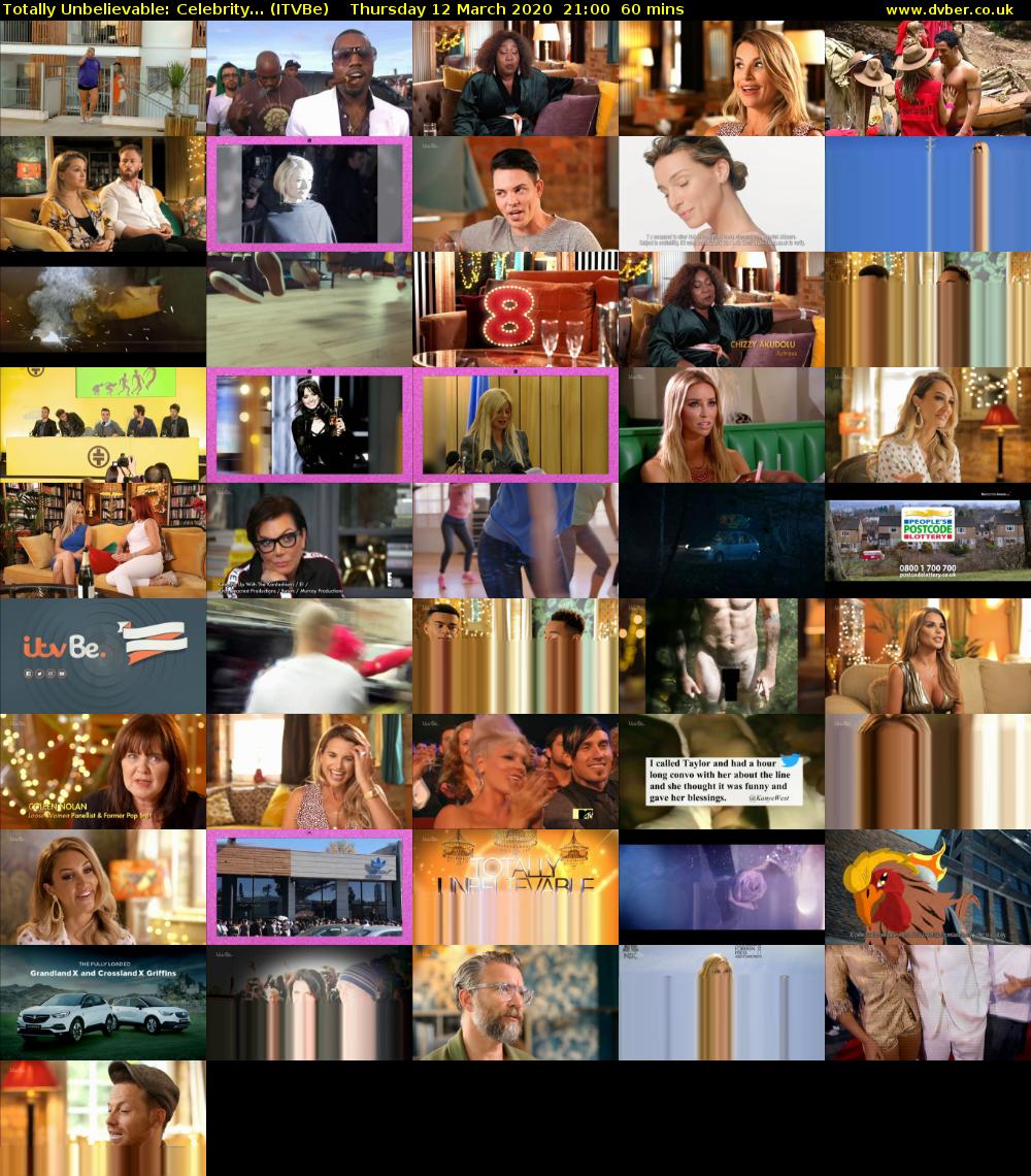 Totally Unbelievable: Celebrity... (ITVBe) Thursday 12 March 2020 21:00 - 22:00