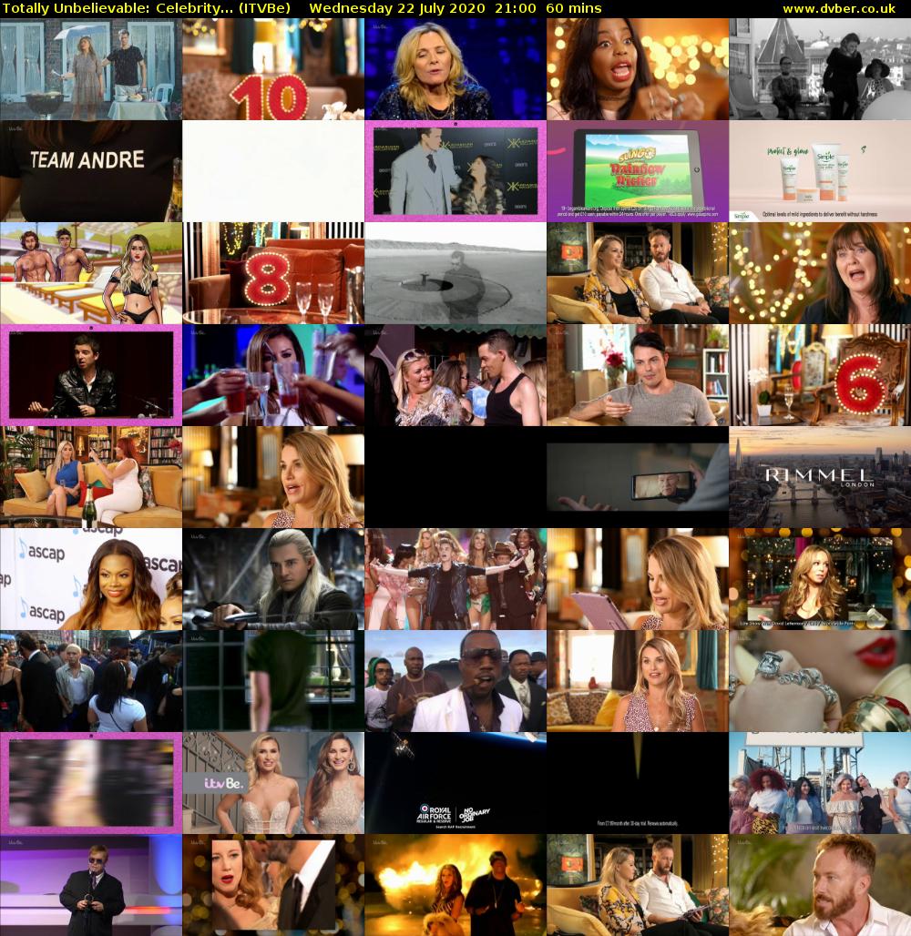 Totally Unbelievable: Celebrity... (ITVBe) Wednesday 22 July 2020 21:00 - 22:00