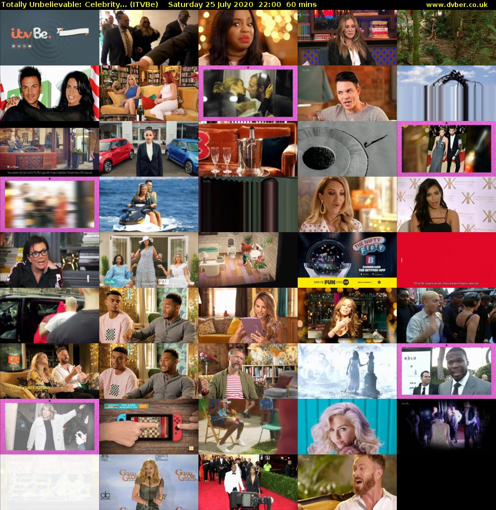 Totally Unbelievable: Celebrity... (ITVBe) Saturday 25 July 2020 22:00 - 23:00