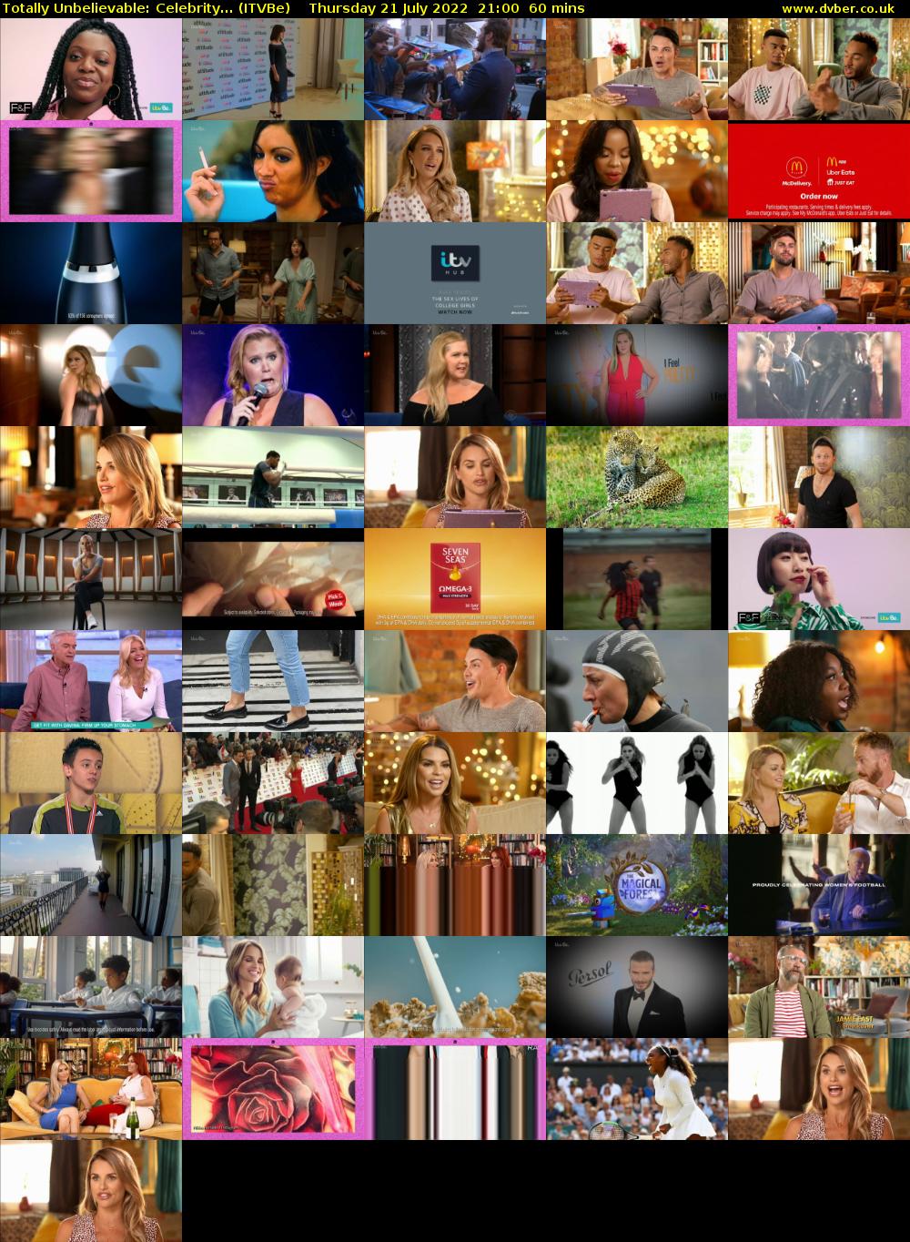 Totally Unbelievable: Celebrity... (ITVBe) Thursday 21 July 2022 21:00 - 22:00