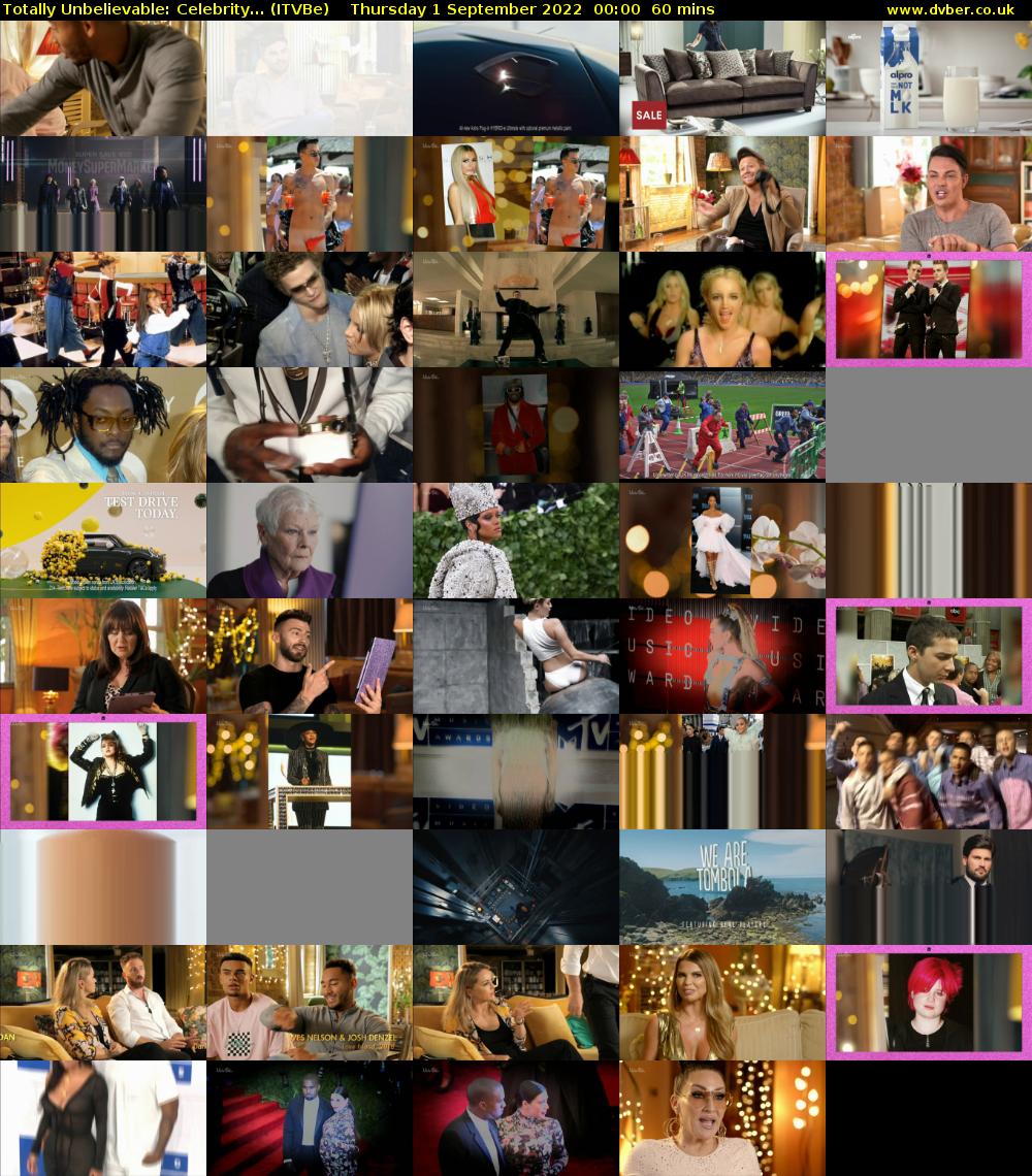 Totally Unbelievable: Celebrity... (ITVBe) Thursday 1 September 2022 00:00 - 01:00