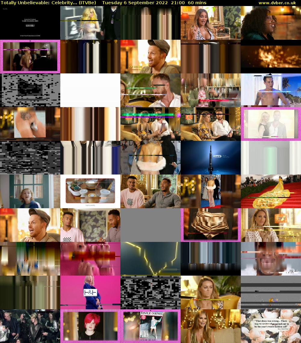 Totally Unbelievable: Celebrity... (ITVBe) Tuesday 6 September 2022 21:00 - 22:00