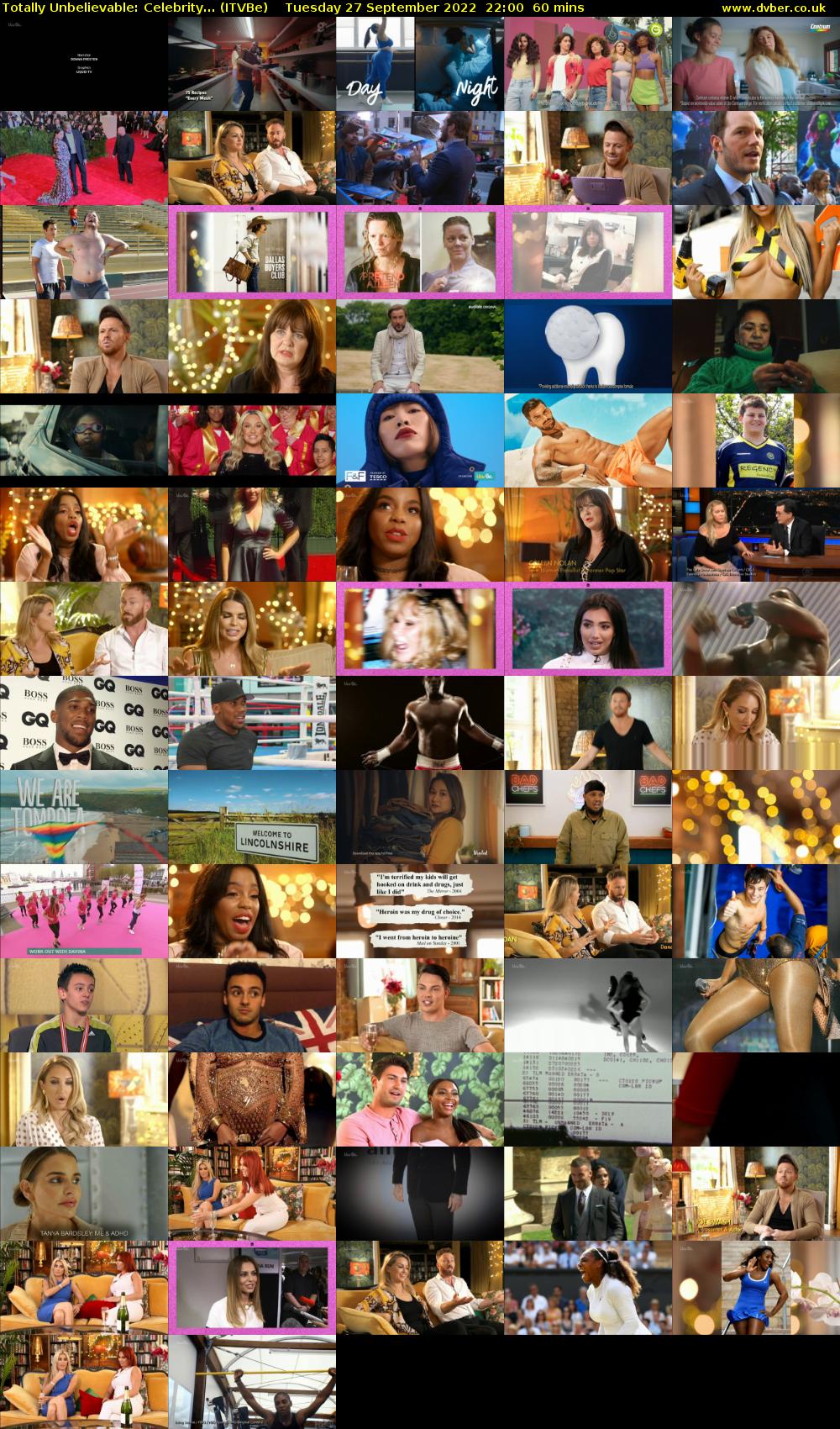 Totally Unbelievable: Celebrity... (ITVBe) Tuesday 27 September 2022 22:00 - 23:00