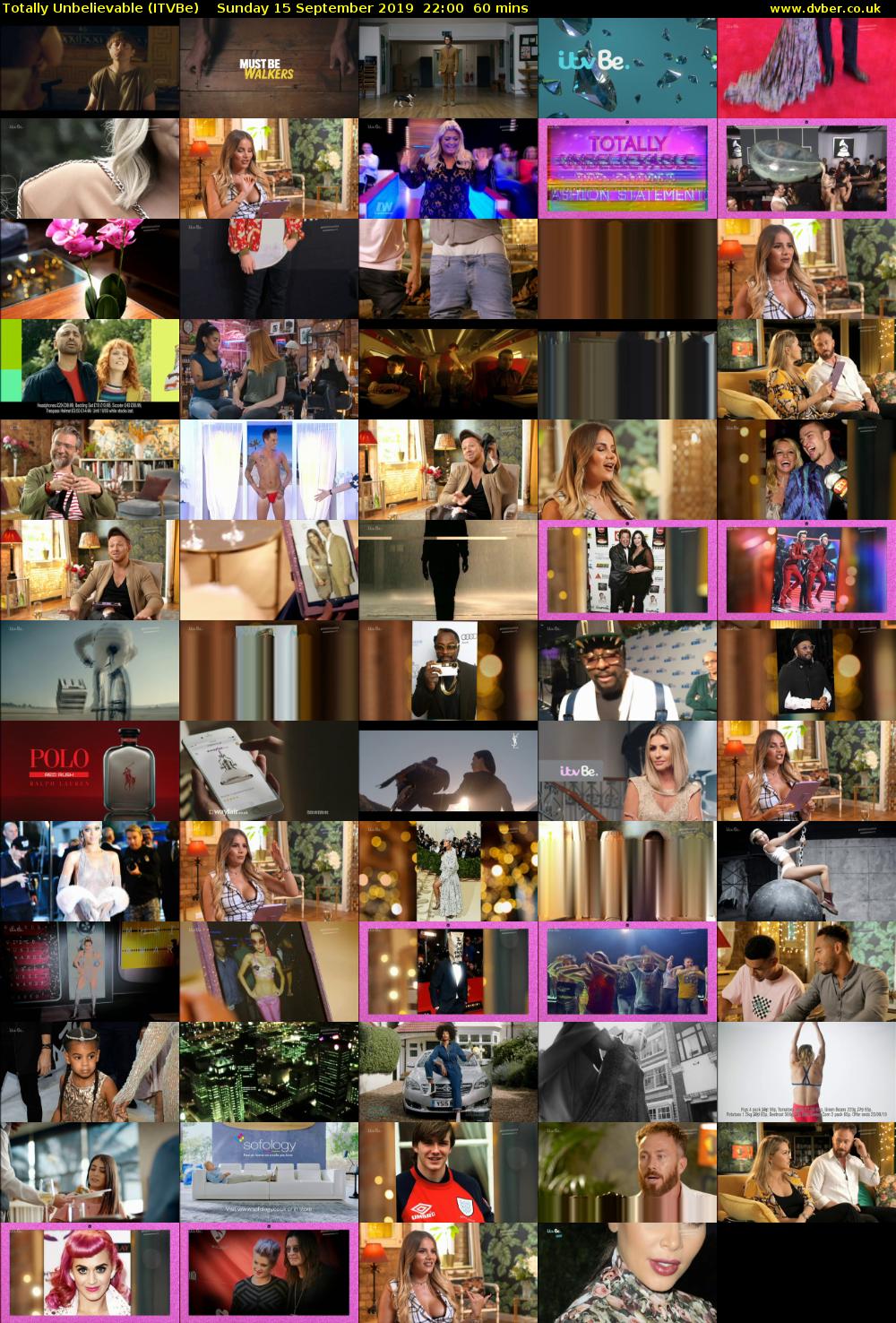 Totally Unbelievable (ITVBe) Sunday 15 September 2019 22:00 - 23:00