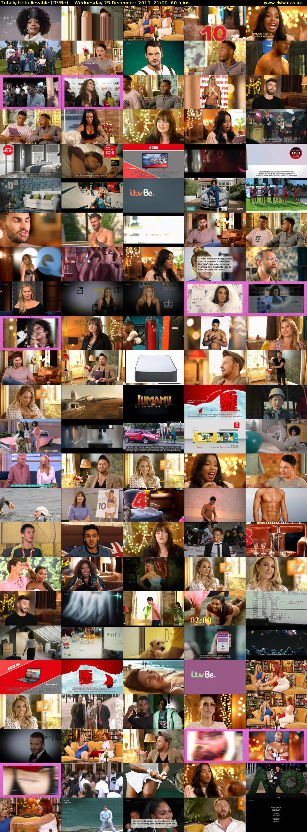 Totally Unbelievable (ITVBe) Wednesday 25 December 2019 21:00 - 22:00