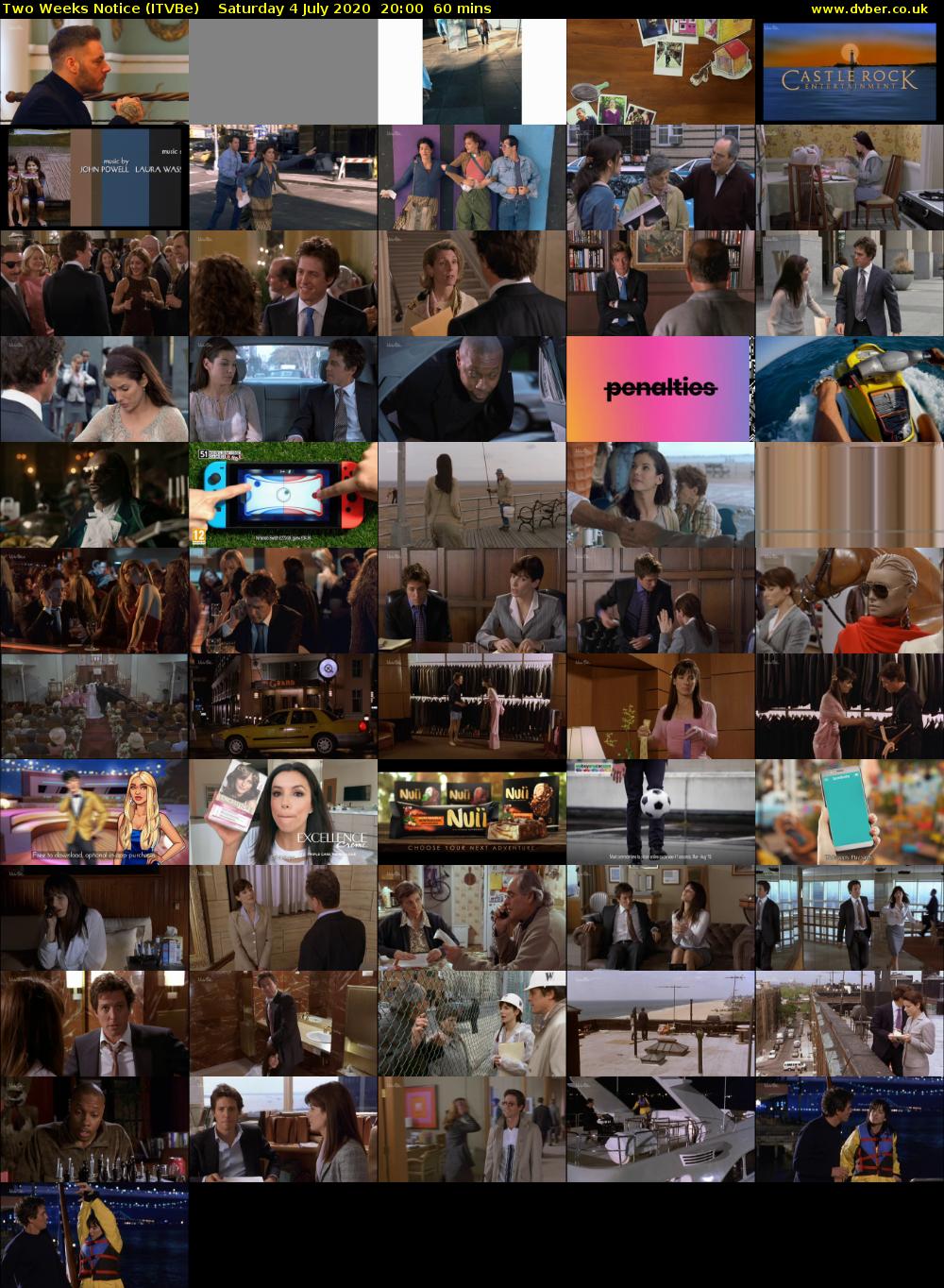 Two Weeks Notice (ITVBe) Saturday 4 July 2020 20:00 - 21:00