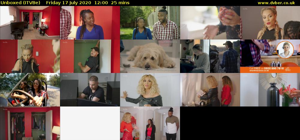 Unboxed (ITVBe) Friday 17 July 2020 12:00 - 12:25