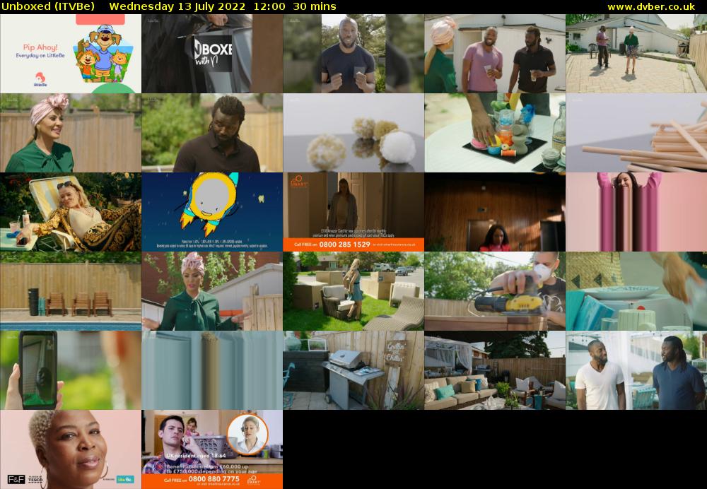 Unboxed (ITVBe) Wednesday 13 July 2022 12:00 - 12:30