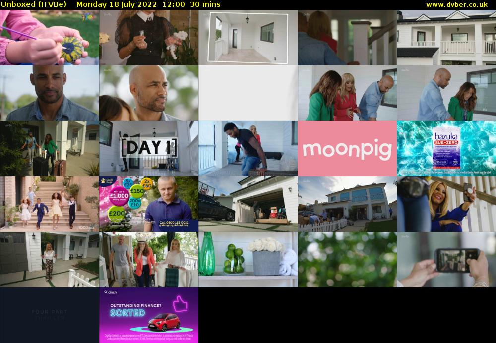 Unboxed (ITVBe) Monday 18 July 2022 12:00 - 12:30