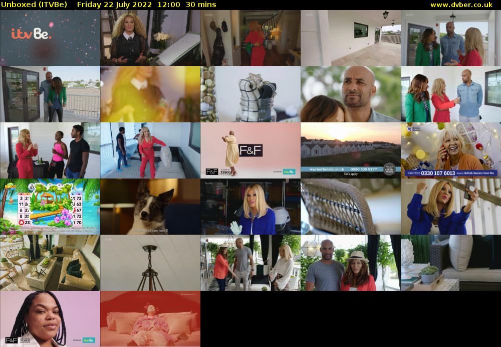 Unboxed (ITVBe) Friday 22 July 2022 12:00 - 12:30