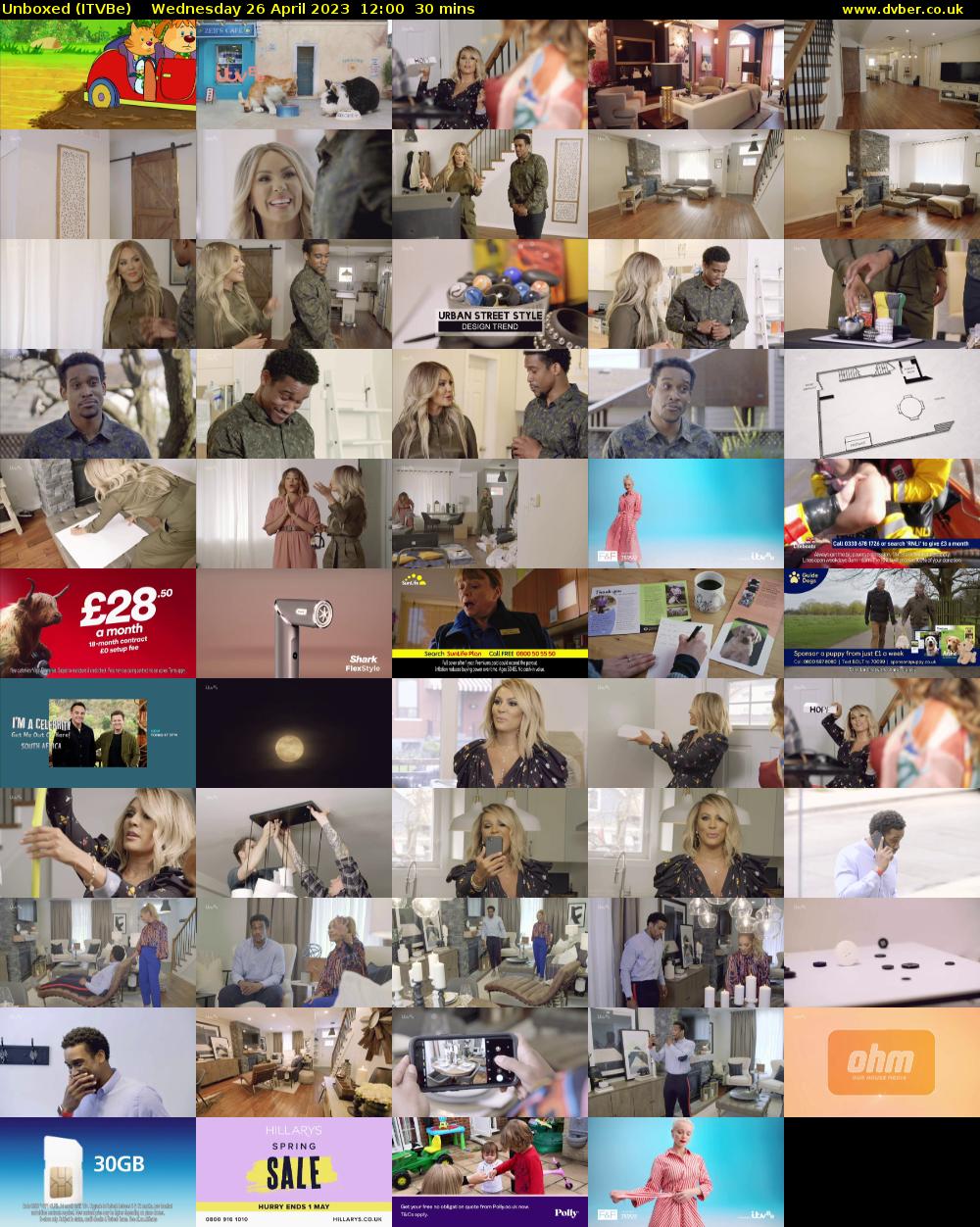 Unboxed (ITVBe) Wednesday 26 April 2023 12:00 - 12:30