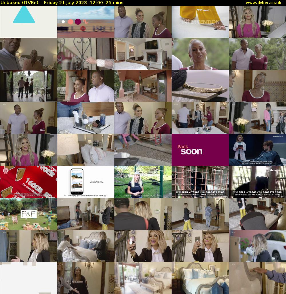 Unboxed (ITVBe) Friday 21 July 2023 12:00 - 12:25