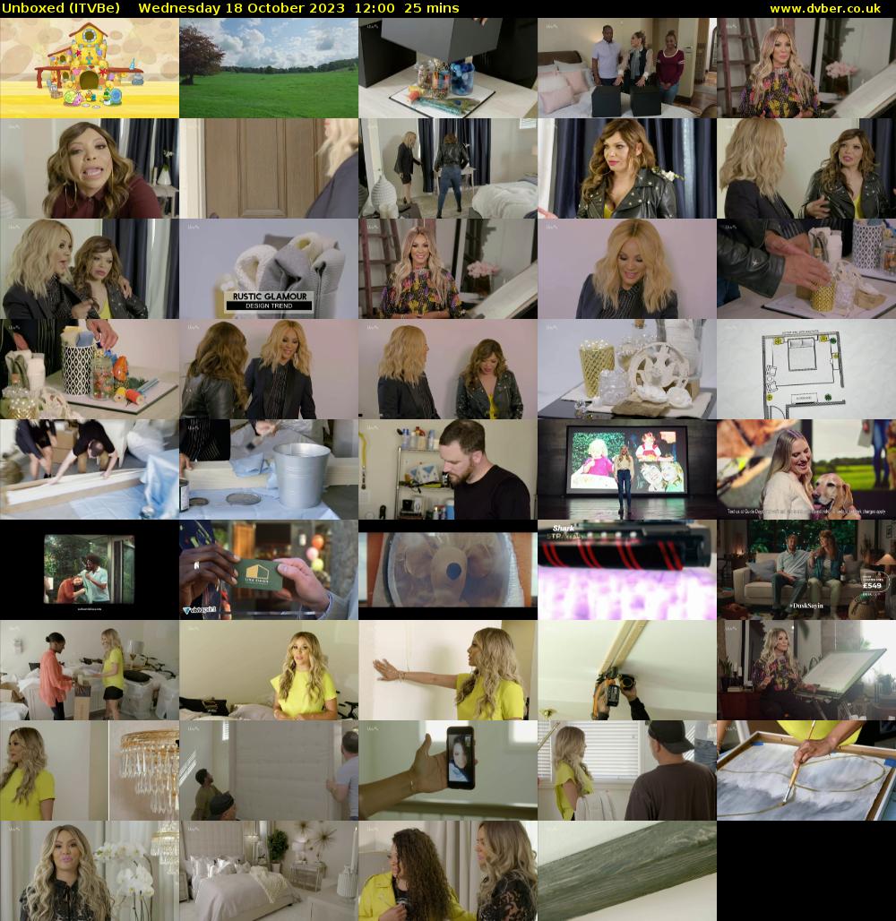 Unboxed (ITVBe) Wednesday 18 October 2023 12:00 - 12:25