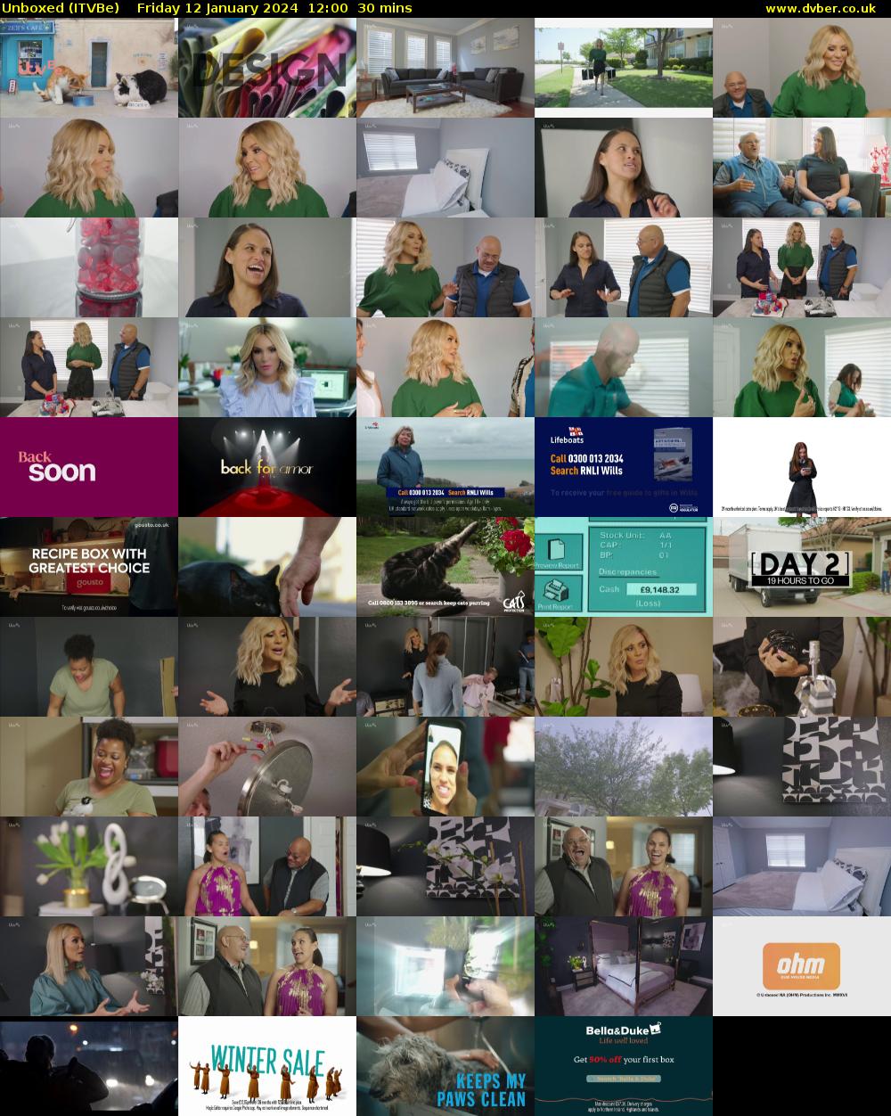 Unboxed (ITVBe) Friday 12 January 2024 12:00 - 12:30