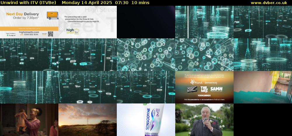 Unwind With ITV (ITVBe) Monday 14 April 2025 07:30 - 07:40