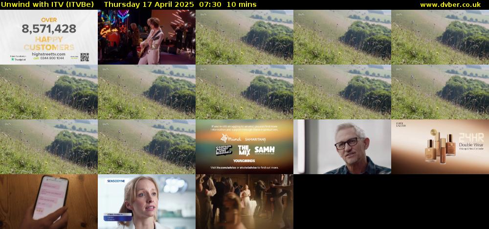 Unwind With ITV (ITVBe) Thursday 17 April 2025 07:30 - 07:40