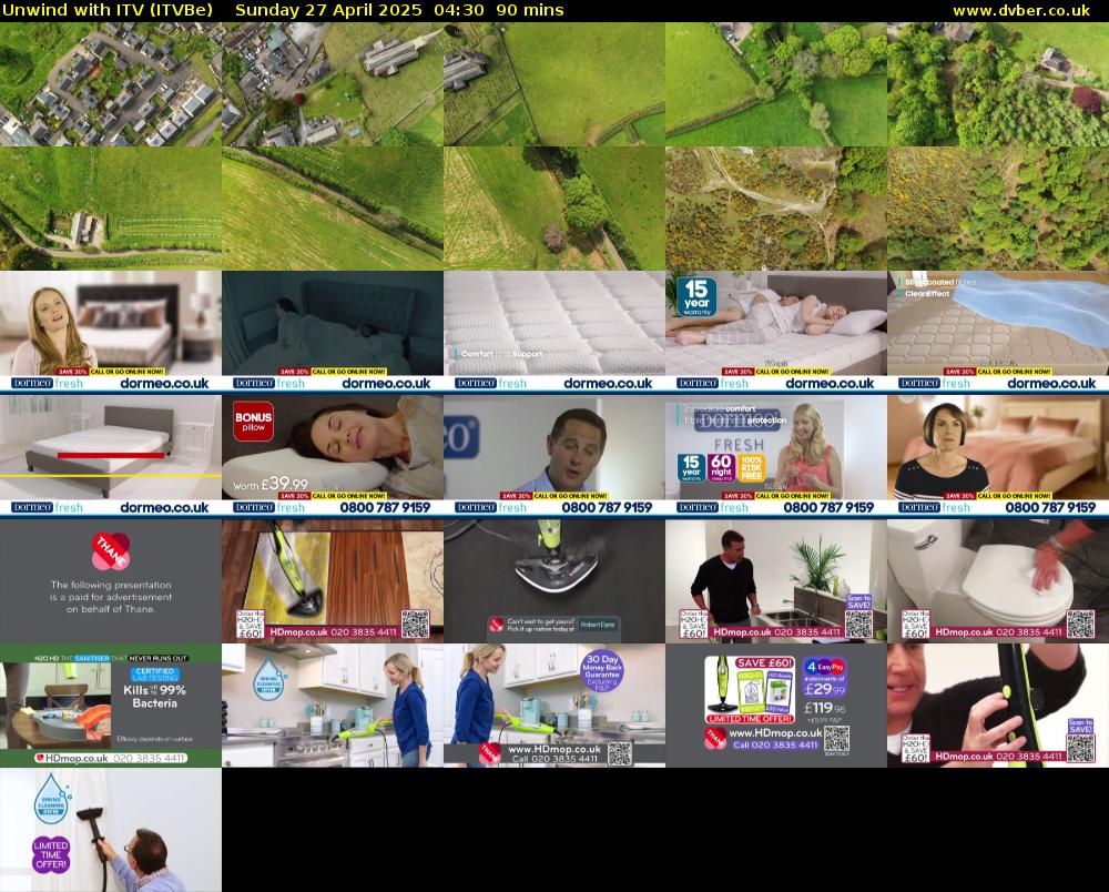 Unwind With ITV (ITVBe) Sunday 27 April 2025 04:30 - 06:00