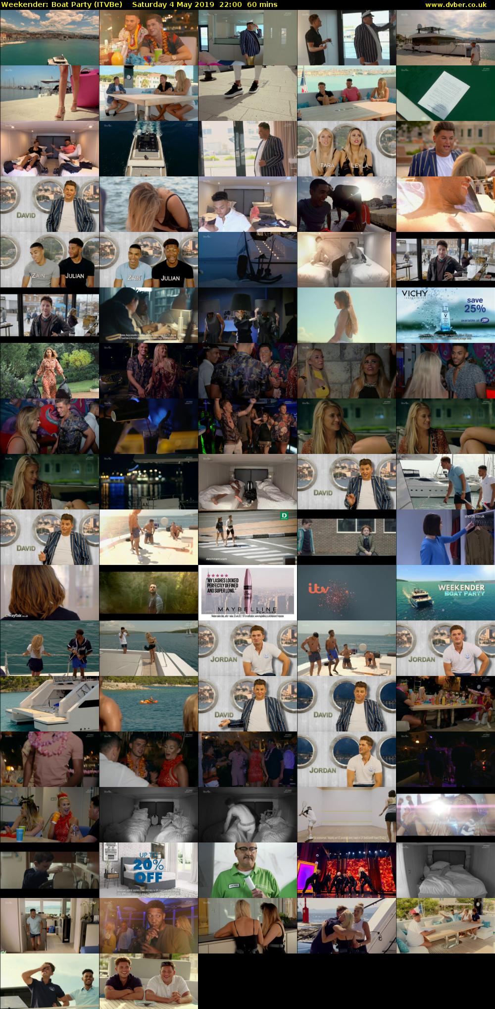 Weekender: Boat Party (ITVBe) Saturday 4 May 2019 22:00 - 23:00