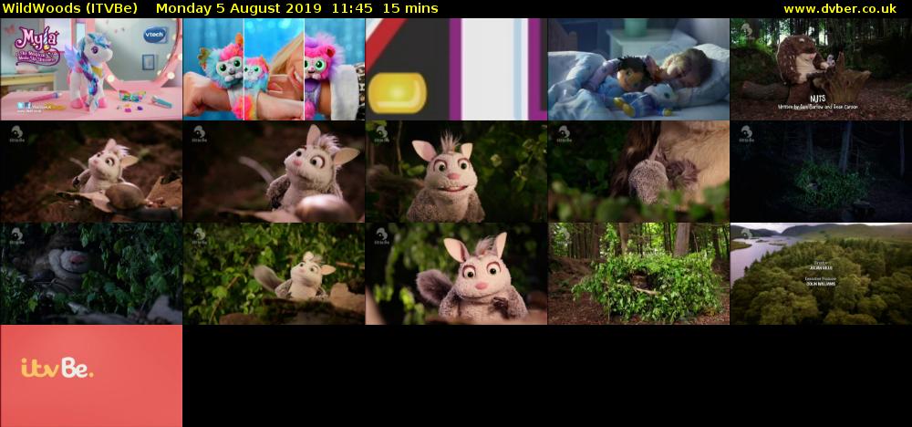 WildWoods (ITVBe) Monday 5 August 2019 11:45 - 12:00
