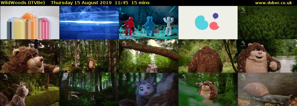 WildWoods (ITVBe) Thursday 15 August 2019 11:45 - 12:00
