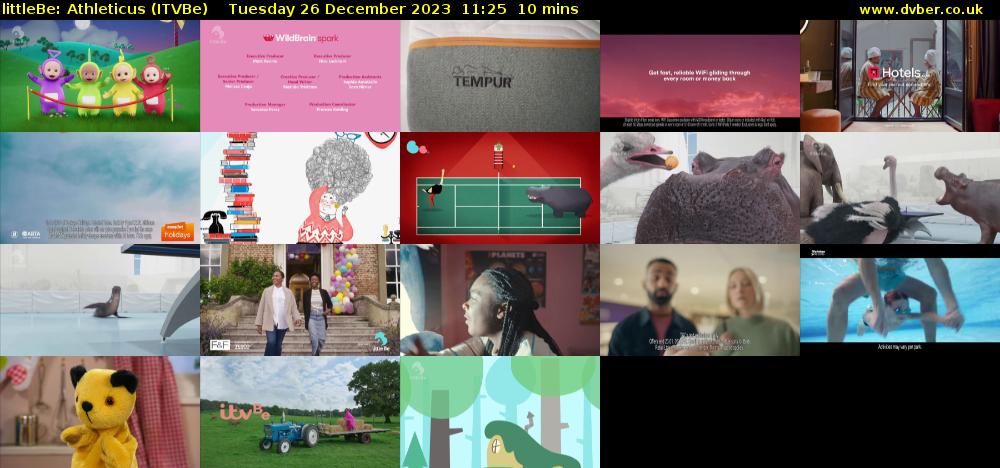 littleBe: Athleticus (ITVBe) Tuesday 26 December 2023 11:25 - 11:35