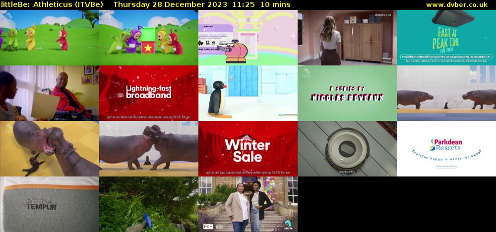 littleBe: Athleticus (ITVBe) Thursday 28 December 2023 11:25 - 11:35