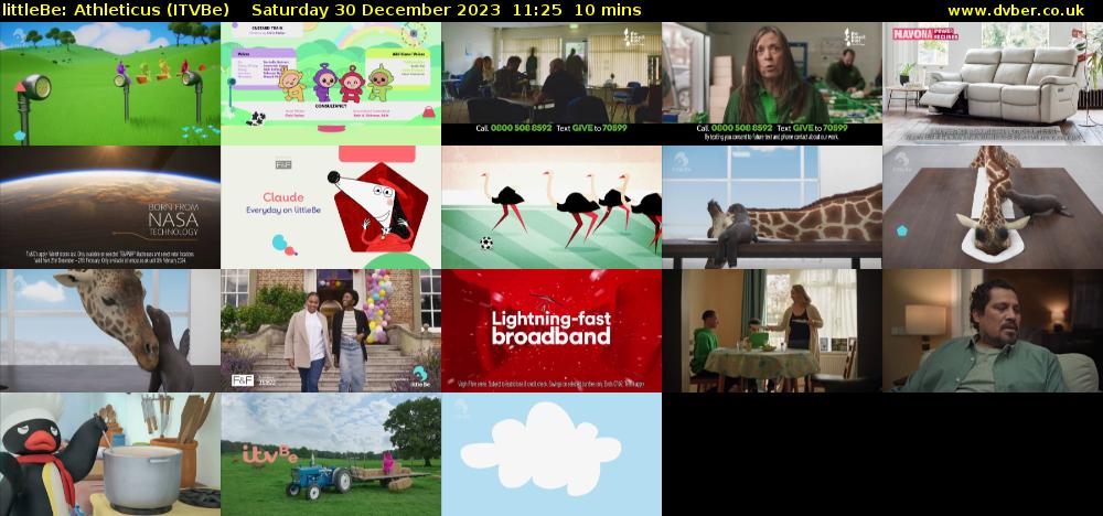 littleBe: Athleticus (ITVBe) Saturday 30 December 2023 11:25 - 11:35