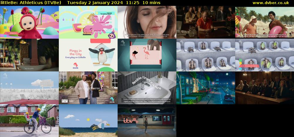 littleBe: Athleticus (ITVBe) Tuesday 2 January 2024 11:25 - 11:35