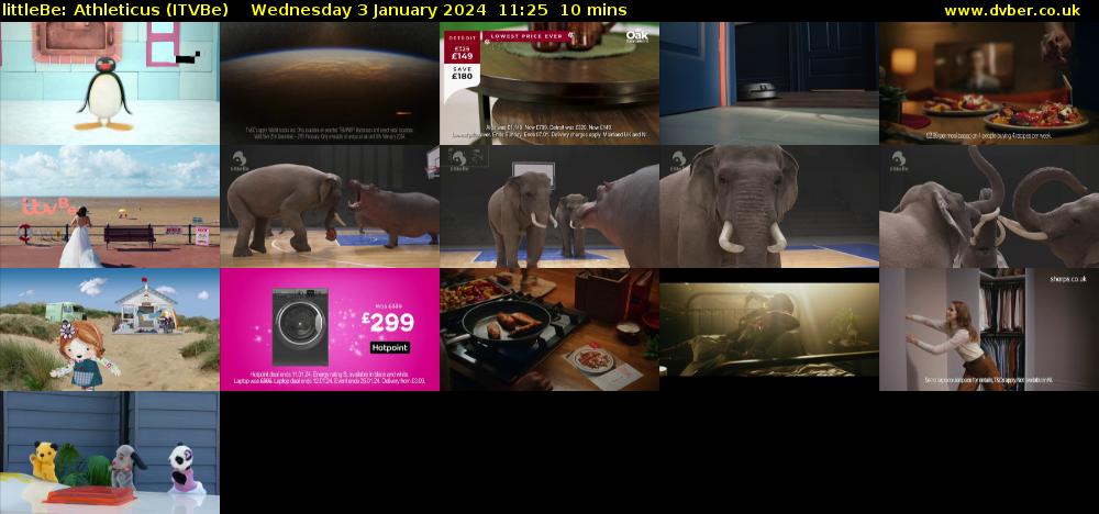 littleBe: Athleticus (ITVBe) Wednesday 3 January 2024 11:25 - 11:35