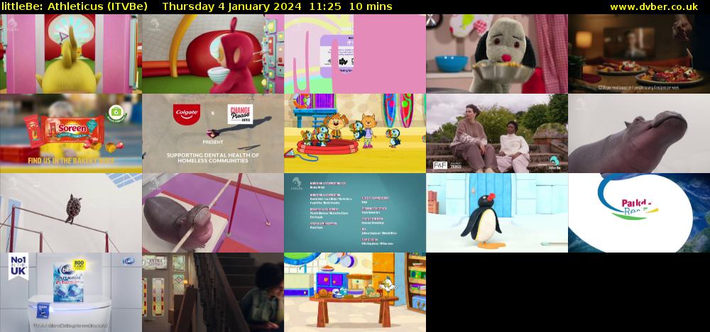 littleBe: Athleticus (ITVBe) Thursday 4 January 2024 11:25 - 11:35