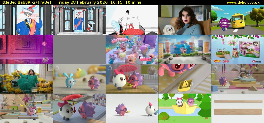 littleBe: BabyRiki (ITVBe) Friday 28 February 2020 10:15 - 10:25