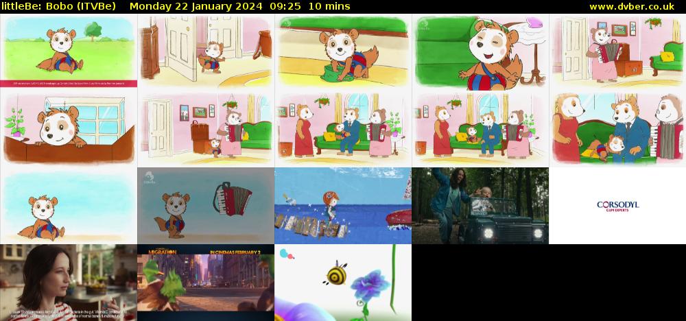 littleBe: Bobo (ITVBe) Monday 22 January 2024 09:25 - 09:35