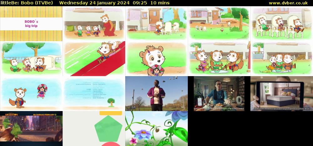 littleBe: Bobo (ITVBe) Wednesday 24 January 2024 09:25 - 09:35